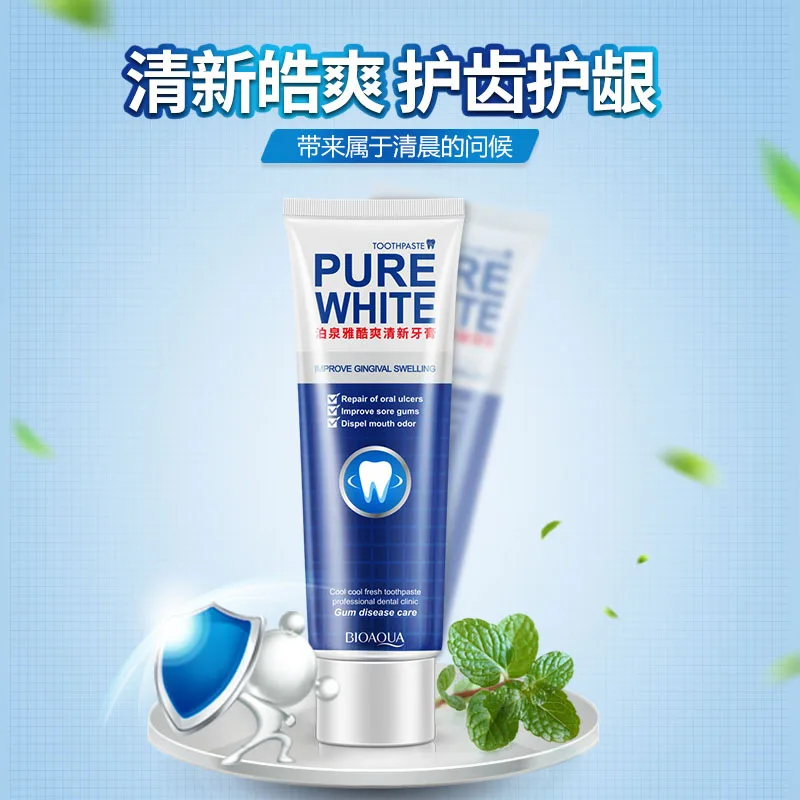 BIOAQUA Herbal Mint Fresh Toothpaste Whitening Remove Yellow Stains Halitosis Plaque Reduce Gingivitis Dentifrice Clean Dental | Красота и