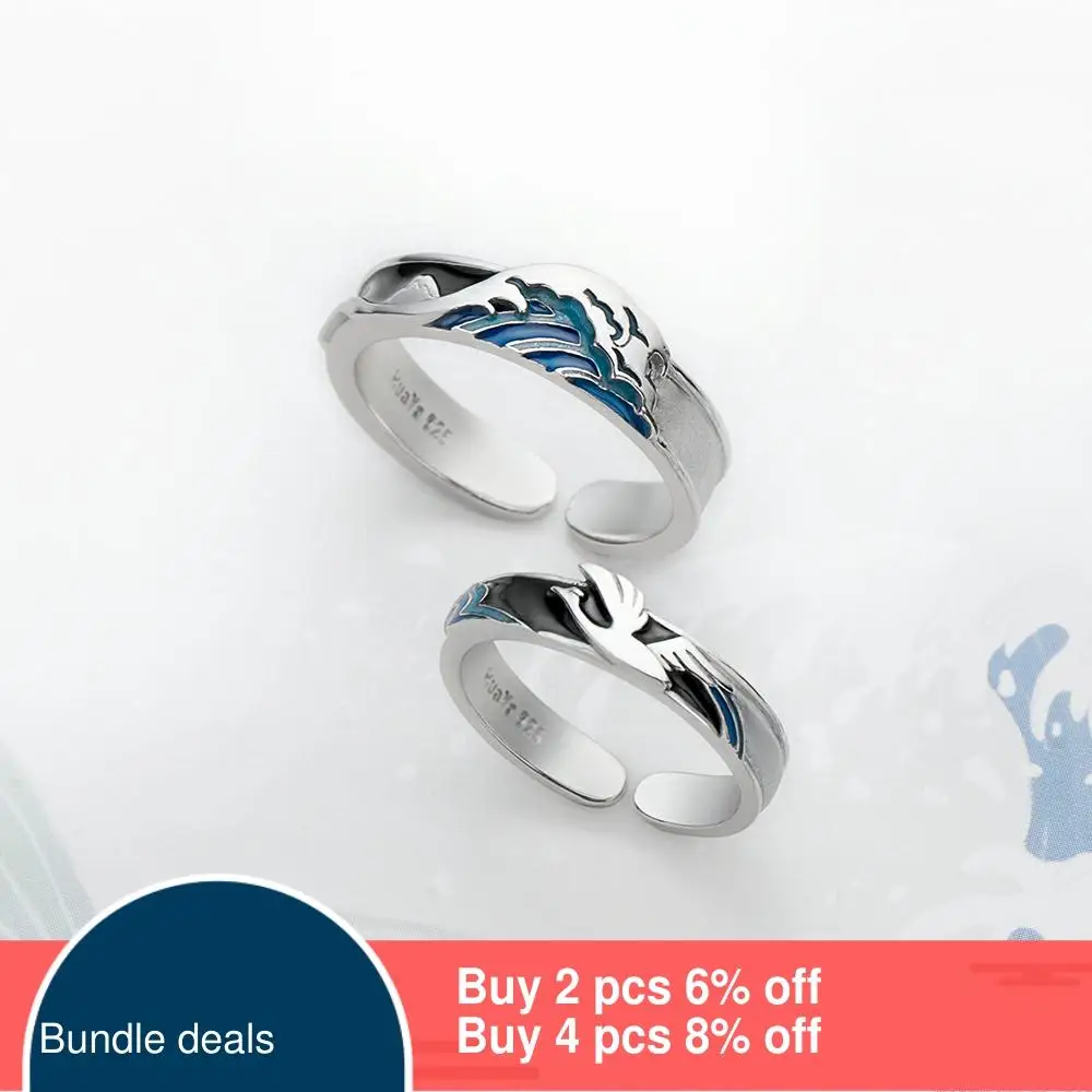 Женское кольцо Thaya Flying Bird Wave серебряное голубое объемное волнистое с объемной