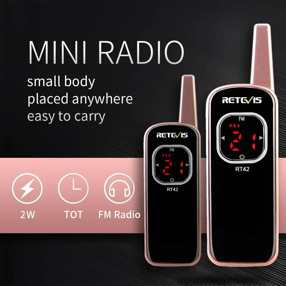 2 шт. Retevis RT642/RT42 мини рация PMR радио PMR446 FRS FM перезаряжаемая портативная