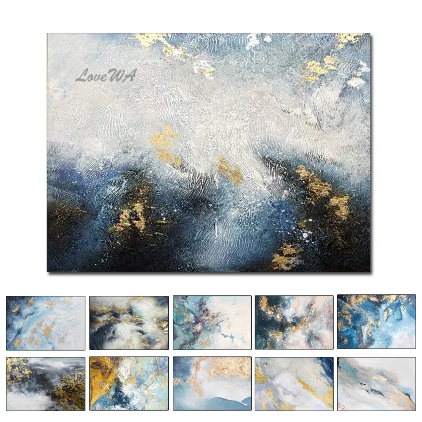 

Gold Foil Texture Oil Painting Pure Handmade Canvas Wall Art Abstract Oil Paintings Artwork Canvas Carving For Living Room Decor