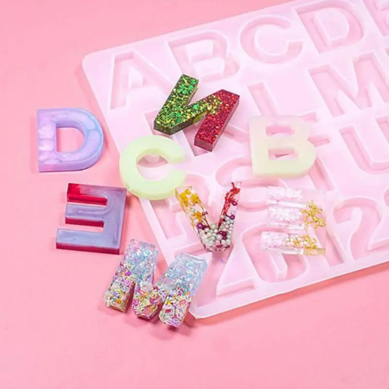 

1 Set Crystal Epoxy Resin Mold Alphabet Letter Number Pendants Casting Silicone Mould DIY Crafts Jewelry Making Tools