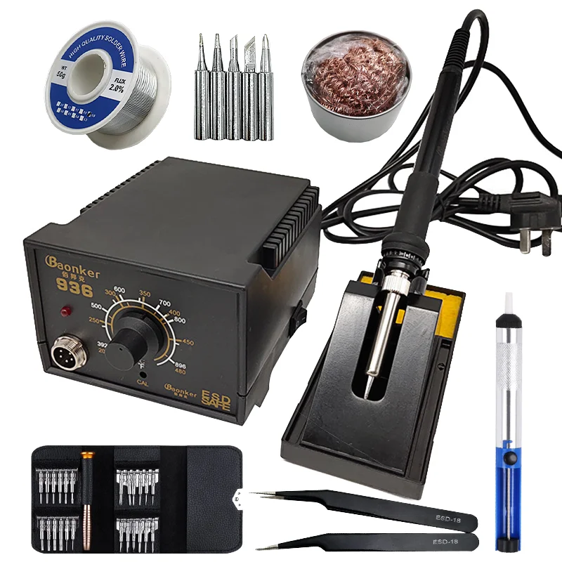 

110V Adjustable Temperature Electric Soldering Iron 60W Anti-Static Temperature Control Welding Station
