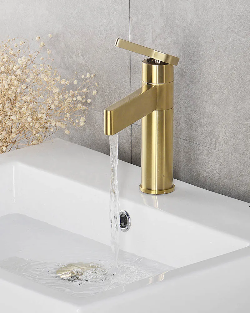 

2021Gold Brass Bathroom Basin Faucet Deck Mounted Cold And Hot Water Mixer Tap Black/Gold/Chrome/Rose Gold