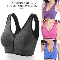 2021 sports bras for women newest women zip front sports bra wireless post surgery bra active yoga sport yoga bra workout fitnes