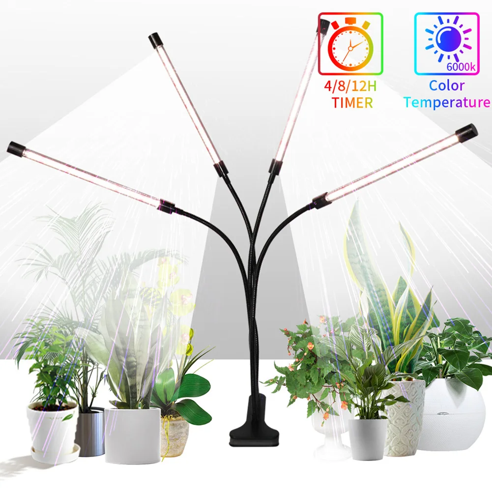 

Flower 360 Degree Rotatory Cycle Timing Adjustable Brightness Clip On Greenhouse USB Desk For Indoor Plants LED Grow Light