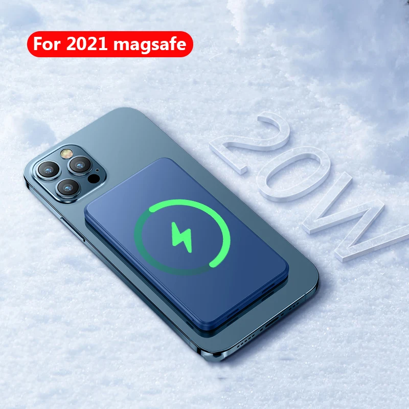 

15W Magnetic Wireless Power Bankmini charger powerbank For magsafe iphone 12 12pro 12promax Portable External auxiliary battery