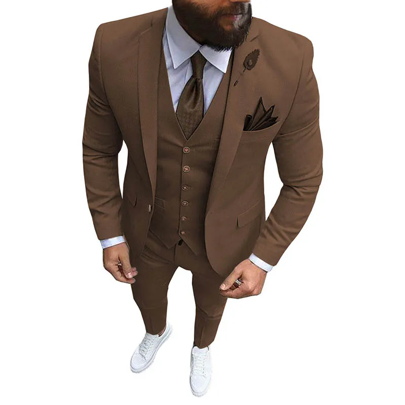 Новый розовый мужской костюм из 3 предметов официальный деловой облегающий