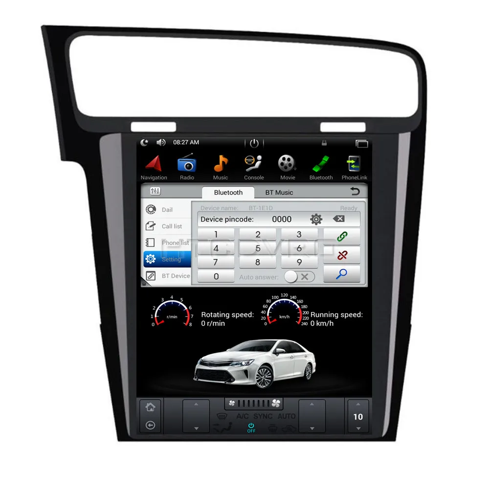 YMODVHT 10 4 дюйма Telsa стиль вертикальный экран четырехъядерный Android 7 1 2 Гб RAM