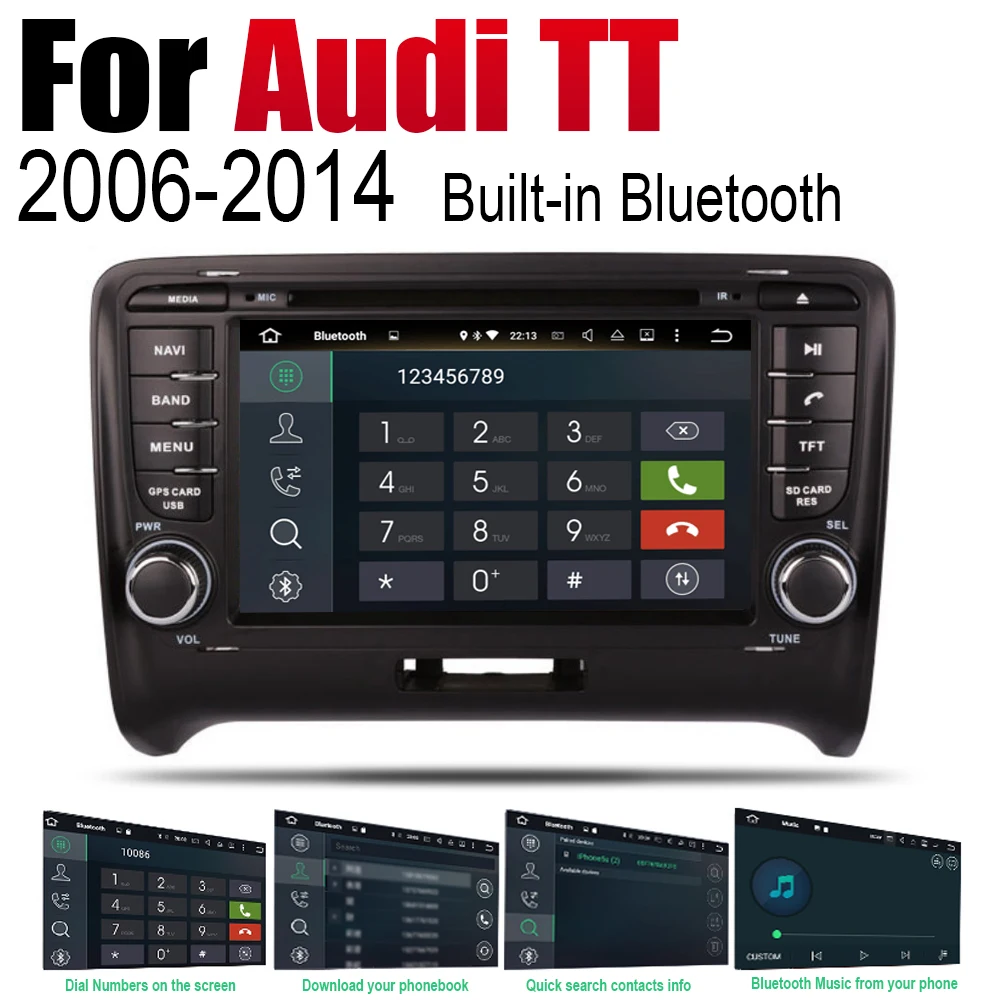 2 Din Автомобильный мультимедийный плеер Android радио для Audi TT 8J 2006 ~ 2014 MMI DVD GPS