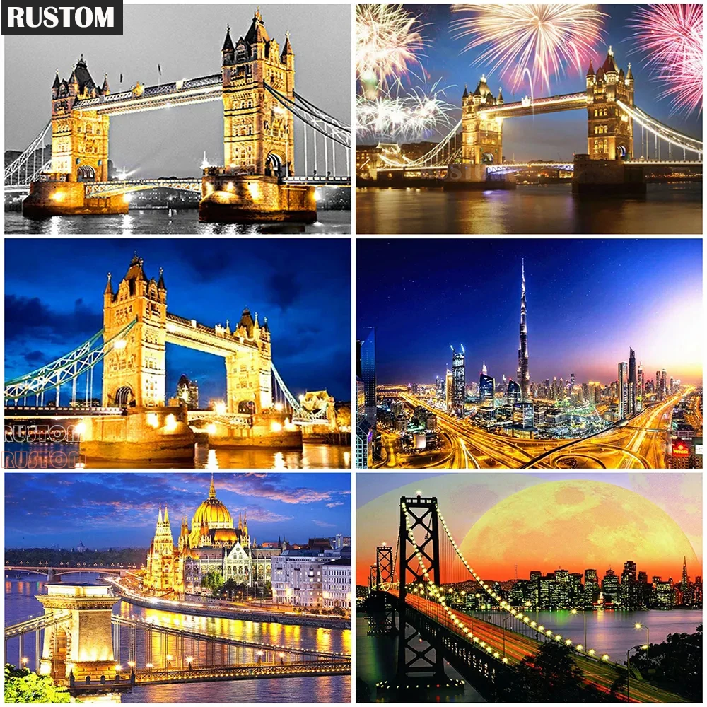 

Diamond painting 5D city scenery landscape DIY diamond painting cross stitch rhinestone mosaic home decor Unique Gifts Needlewo