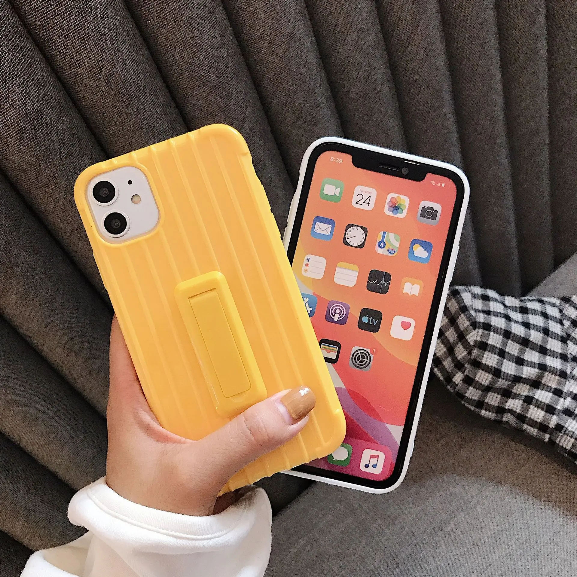 Silicone Case For Iphone 11 Pro Kickstand Original X XR Xs Max Cover 6 6s 7 8 Plus Soft Shockproof |