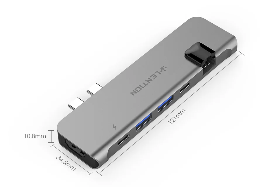 USB C концентратор с 40 Гбит/с Thunderbolt 3100 Вт питания, 4K HDMI, 2 USB 3,0, type C, гигабитный Ethernet адаптер для нового Mac Air