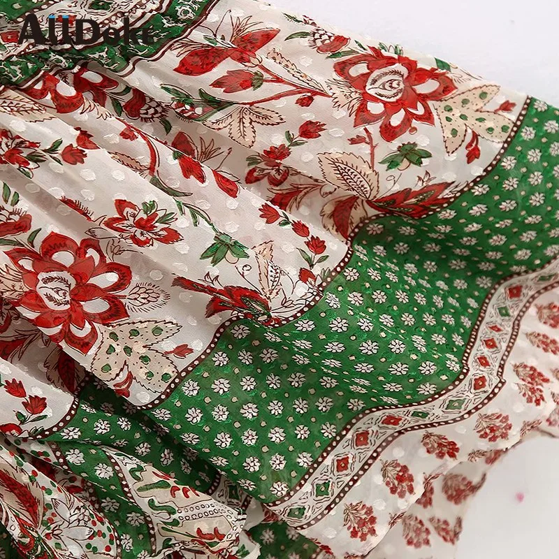 

ALLDOKE vintage high waist maxi long dress women summer beach deep v neck boho style ruffles casual ladies dresses vestidos