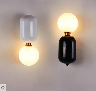 

Modern Glass Ball Bedroom Bedside Wall Lamp E27 Holder 110-240v Indoor Table Lamp Foyer Decorative Lights deco maison
