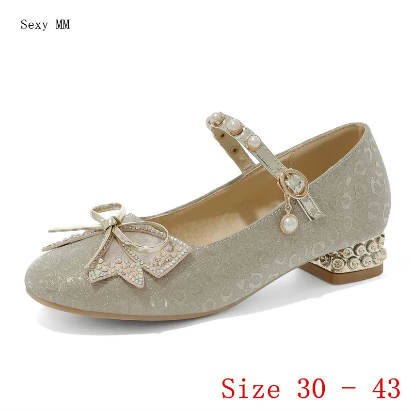

Low Med Heel Shoes Women Pumps Mary Janes Shoes Low Heels Kitten Heels Small Plus Size 30 31 32 33 - 40 41 42 43