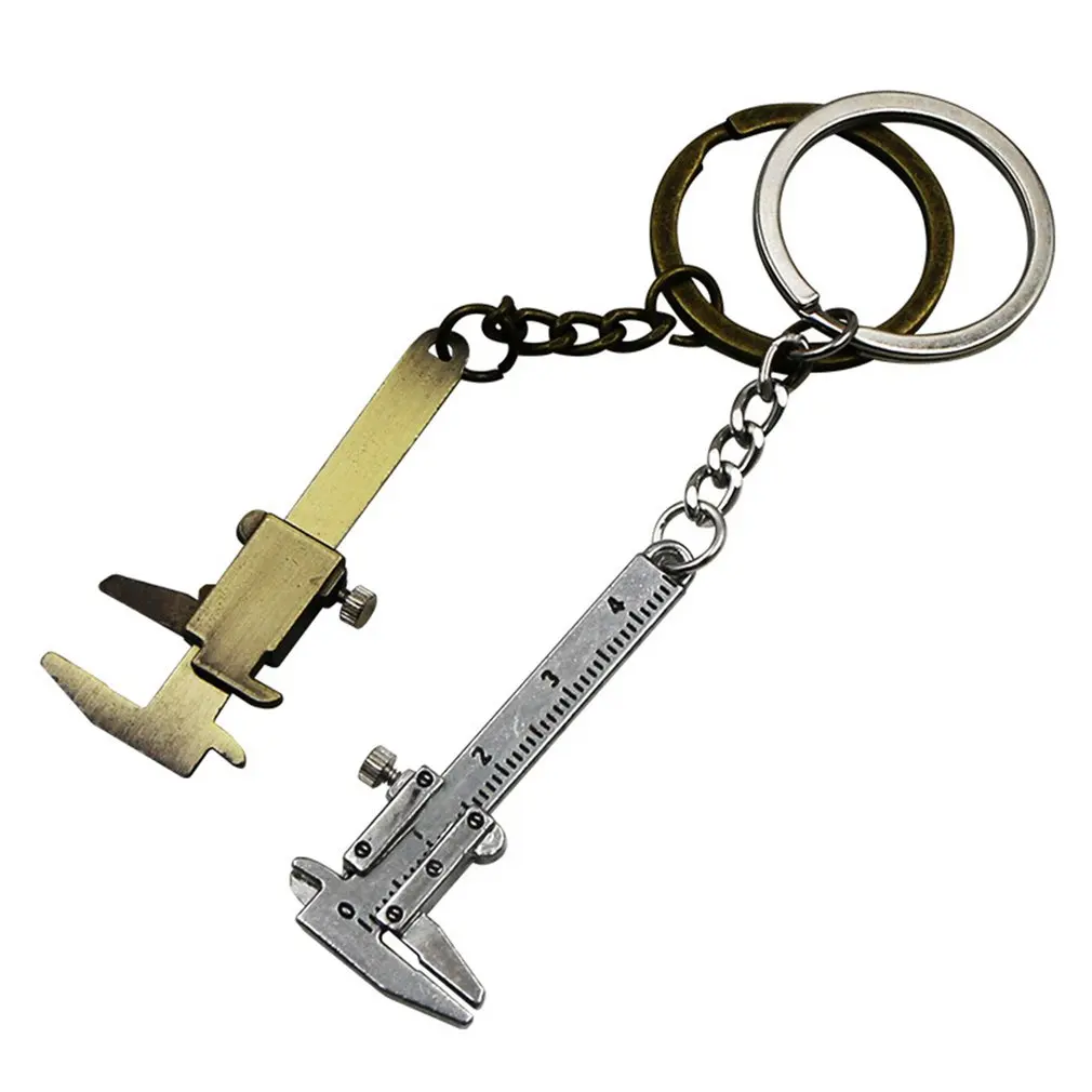 

Mini Portable Zinc Alloy Metal Simulation Model Slide Ruler Vernier Caliper Key Chain Universal Car Key Ring