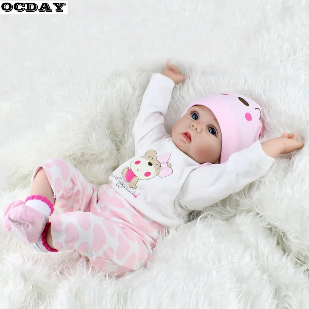 55 см мягкие виниловые куклы Reborn Baby ручной работы дизайнерская ткань тела Силиконовые Реалистичные живые игрушечные пупсы, куклы для детей Рождество девочек