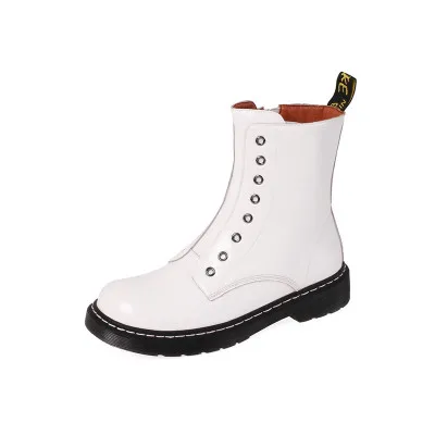 

Genuine Leather Martin Boots Female British Style 2020 Autumn / Winter New Fashion All-Match Thick-Soled Non-Lace Short Boots