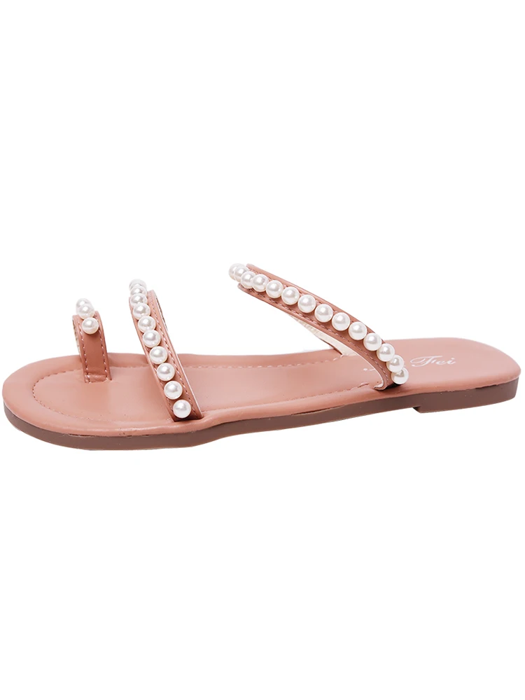 

Flat Shoes Female House Slippers Platform Rubber Flip Flops Luxury Slides String Bead Slipers Women Hawaiian Designer Soft 2021