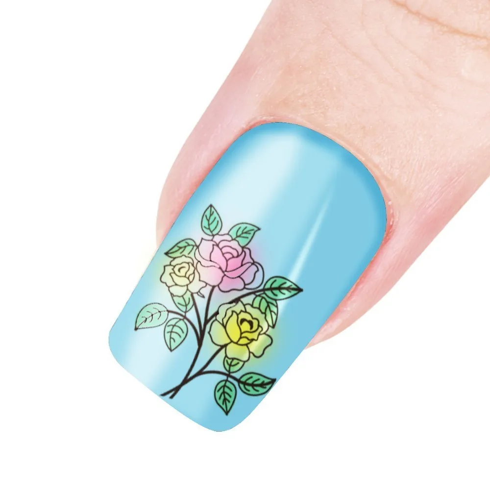 Beautybigbang нейл арта штампа 6*12 см шаблонные штампы пластины цветок Прямоугольник
