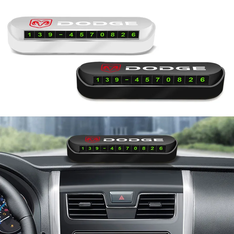 

Car Style Stickers Temporary Parking Card Phone Number Plate for Dodge Journey Ram 1500 Challenger Caliber Nitro Charger Durango