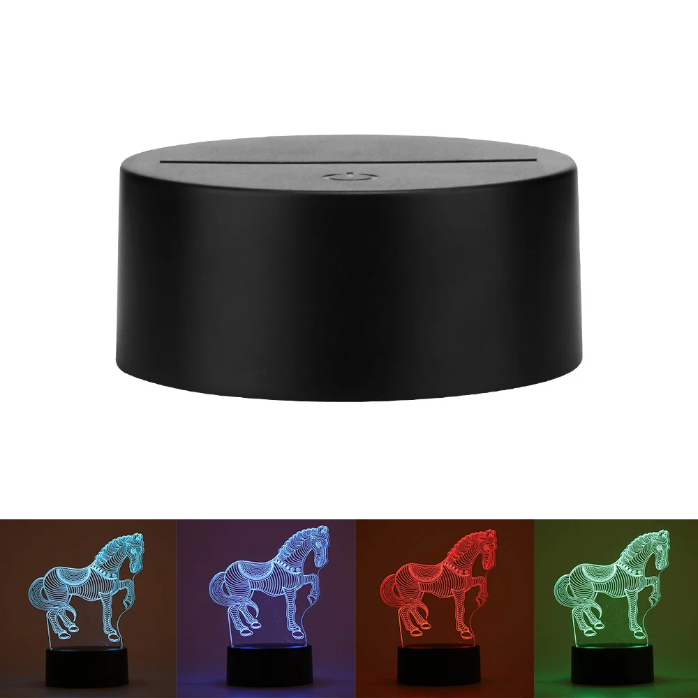 

1PC USB Cable Touch 3D LED Light Holder Lamp Base Night Light Replacement 7 Color Colorful Light Bases Table Decor Holder