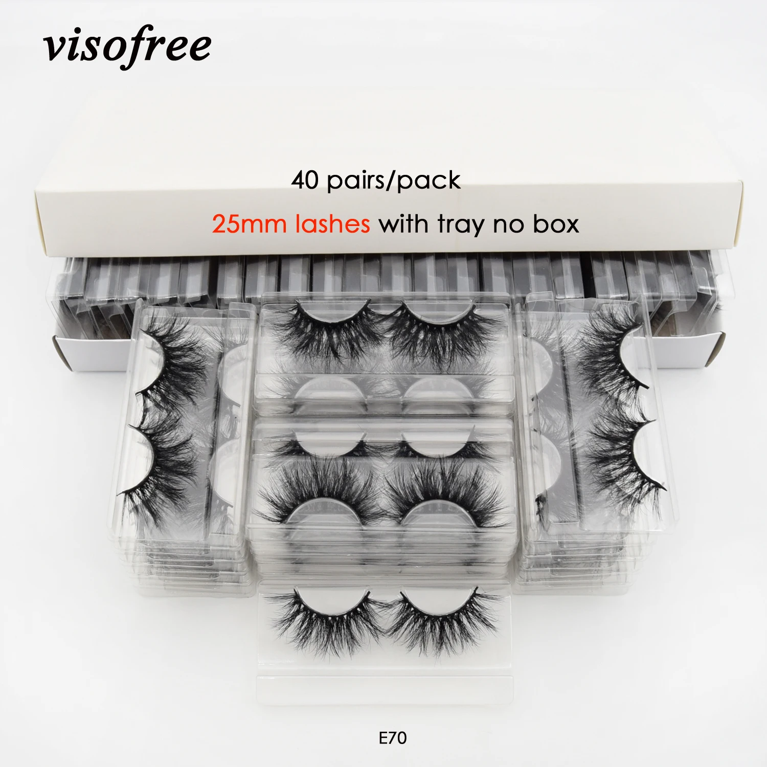 Visofree 40 пар/упак. 3D норковые ресницы с лотком без коробки 25 мм накладные норки