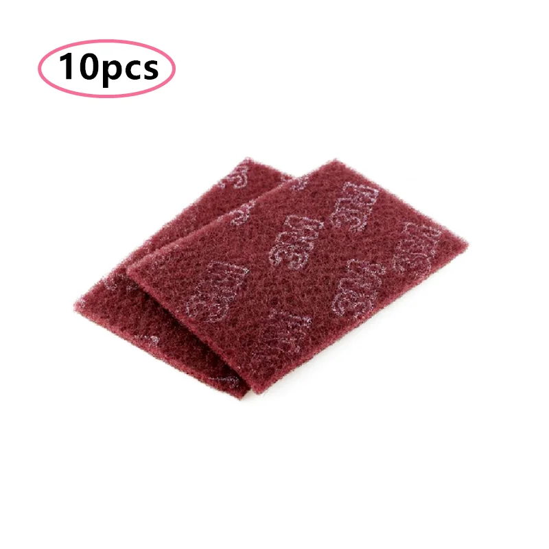 

10PCS Industrial Scouring Pad Brush Cloth Coarse Rust Removal Flexible Nonwoven Hand Industry Kitchen Cleaning Scotch Brite