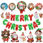 Рождественский шар, Санта-Клаус, Рождественский колокольчик, мультяшная игрушка, воздушный шар, рождественское и новогодвечерние шение, воздушный шар из алюминиевой фольги