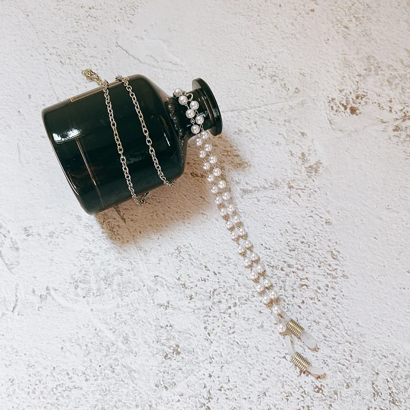 

2020 Luxury Korea Street Fashion Pearl Beads Eyeglasses Chain Necklace Anti-Loss chain for glasses women