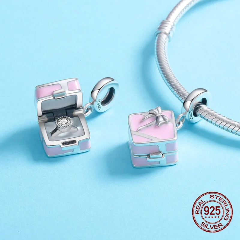 Fit Pandora браслет Шарм романтический сюрприз Ожерелье Подвеска 925 стерлингового серебра Модный Набор для изготовления ювелирных украшений вручную