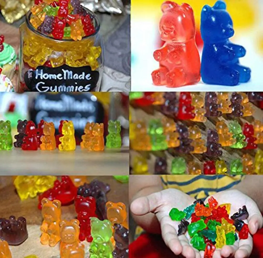 2020 Gummy Bears Silicone Mold 50 Cavity Hard Silicone Candy Chocolate Dessert Mold Fondant Cake Decorating Baking Tool images - 6