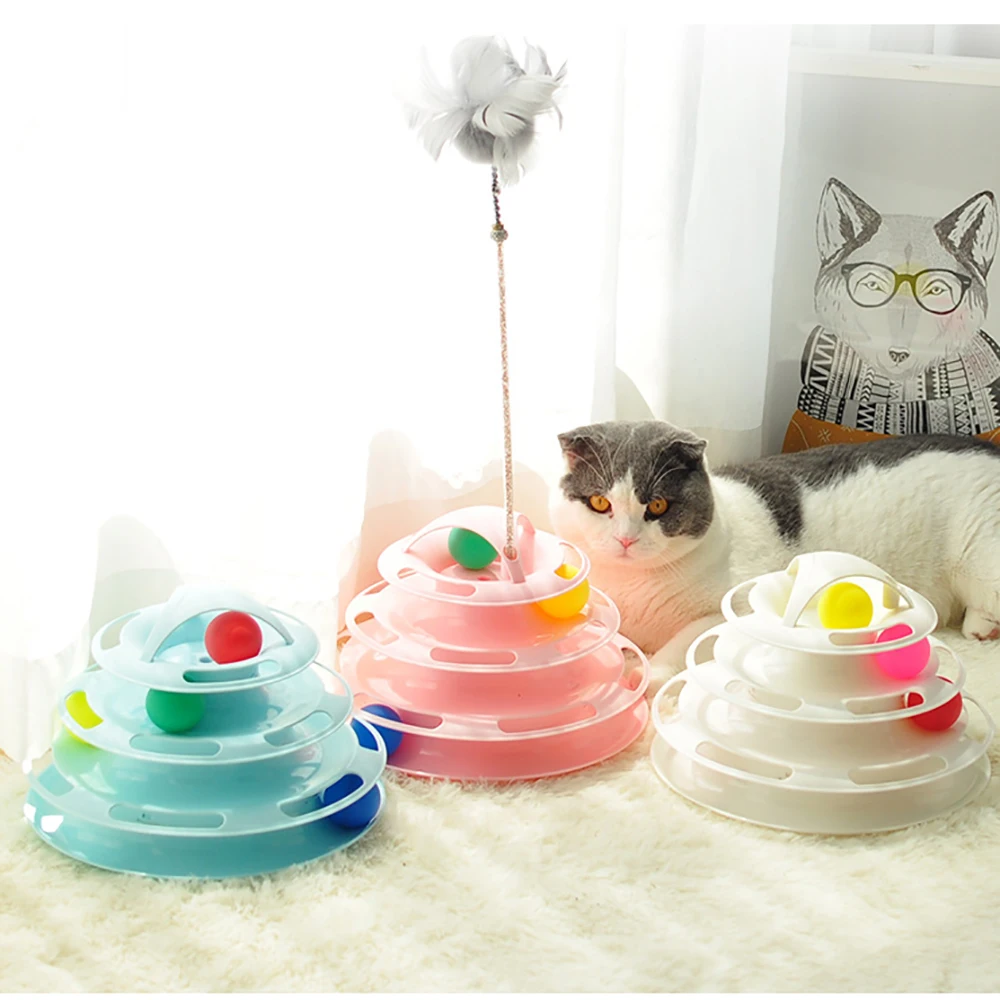 PP пластиковая игрушка котенок Интерактивная интеллектуальная Тройная забавная