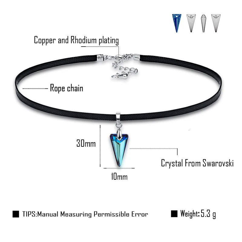 Женская цепочка с кристаллом Сваровски Malanda колье-чокер цепочкой свадебное