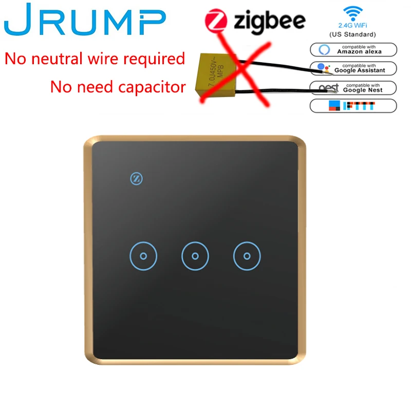 Умные сенсорные выключатели Zigbee европейского стандарта настенный выключатель