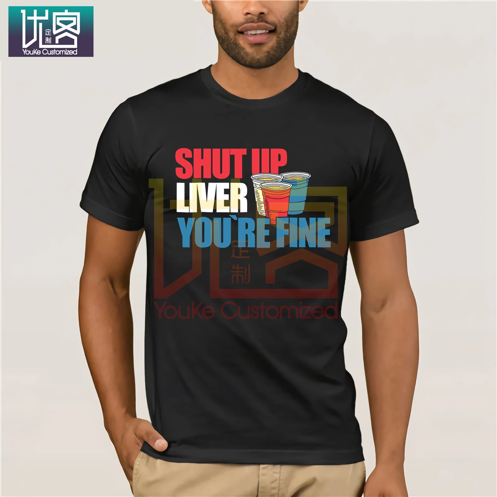 Забавная футболка с надписью ShuT Up Liver You Are Fine Beer Drinker мужские футболки Harajuku Одежда