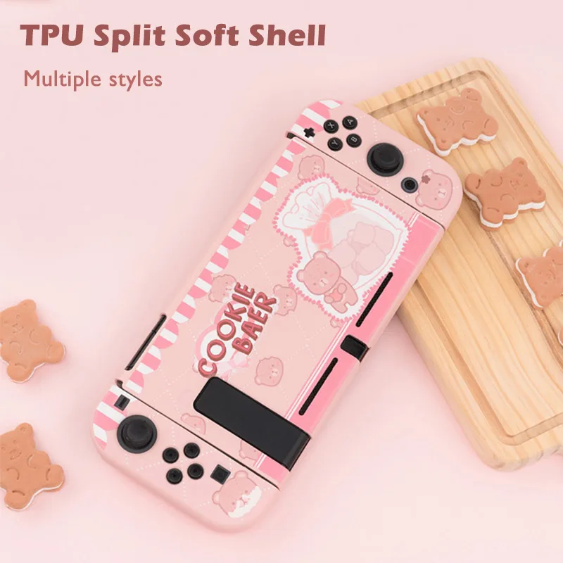 Милый мультяшный защитный чехол для Nintendo Switch мягкий из ТПУ NS игровой консоли