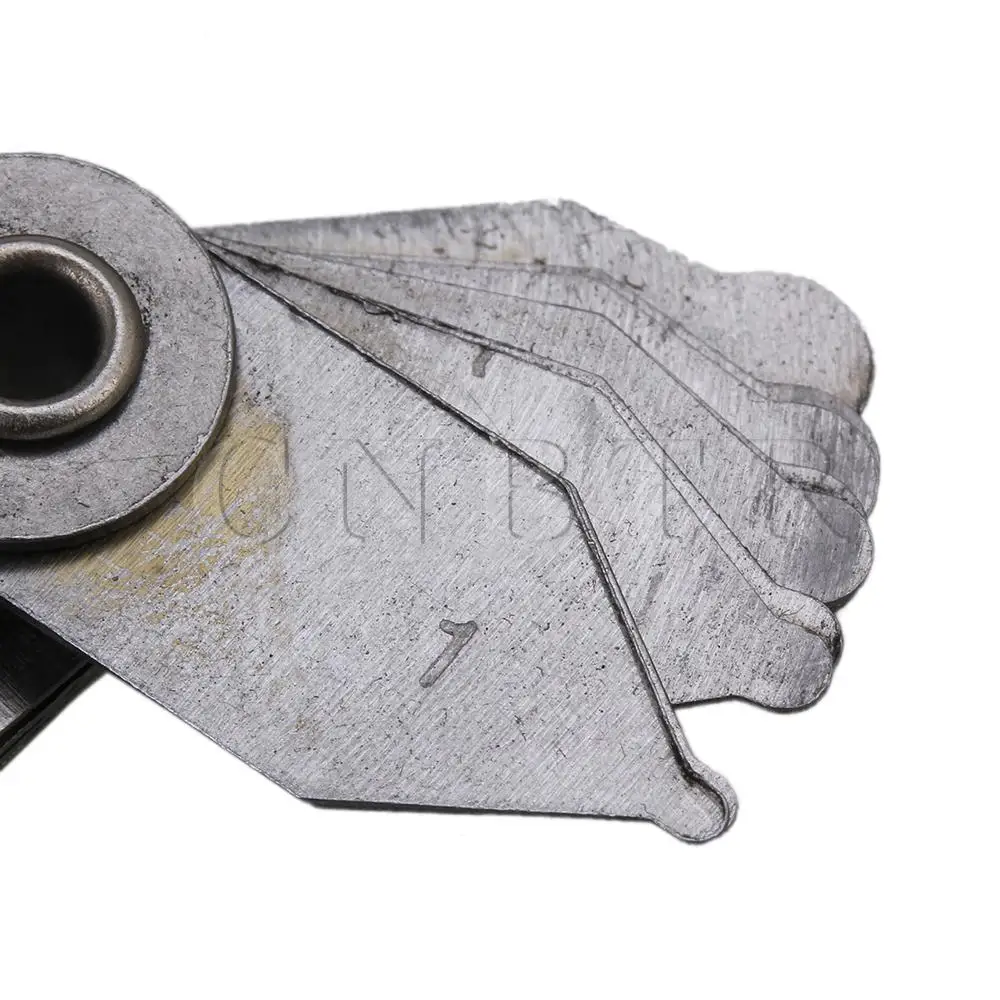 

CNBTR Silver Metal Radius Gage Gauge Fillet Set R1-6.5mm Folding Blade Measuring Tool