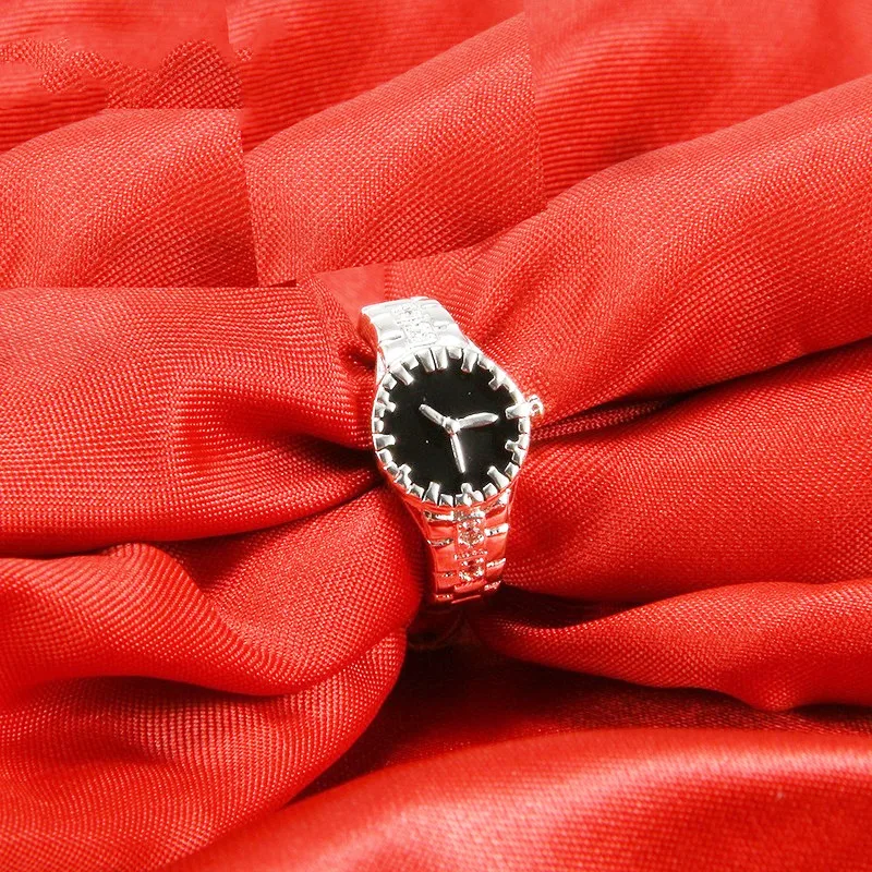 

New creative watch-shaped fashion ring personalized couple jewelry, men and women geometric rings