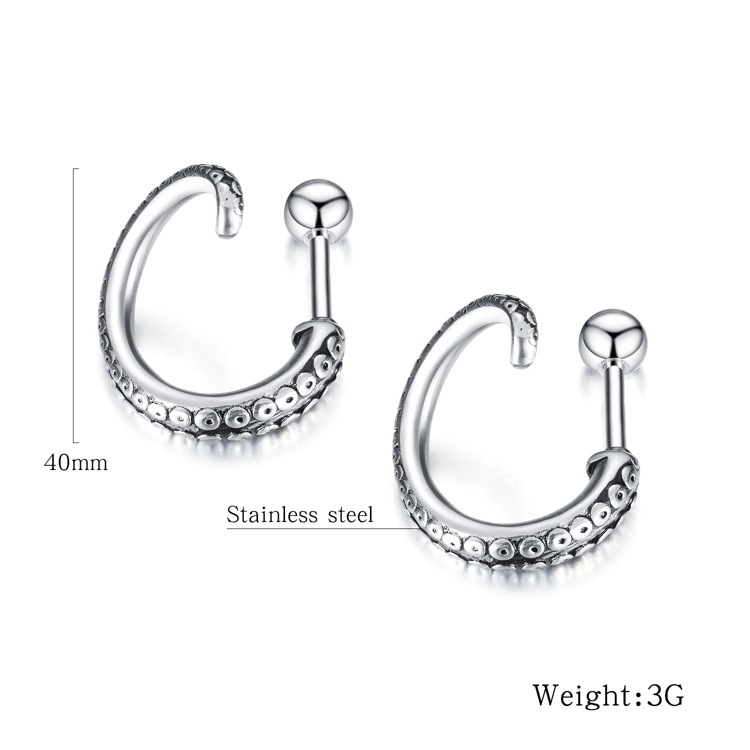 OPK Панк мужские сережки-гвоздики OX Horn хип-хоп из нержавеющей стали хипстер рок