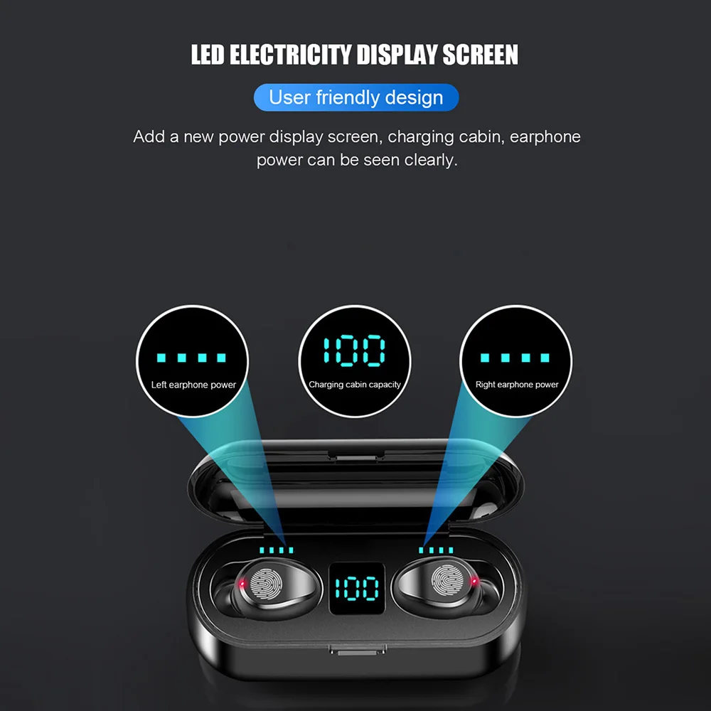 Bluetooth наушники стерео Спортивная беспроводная гарнитура 2000 мАч мощность для iPhone