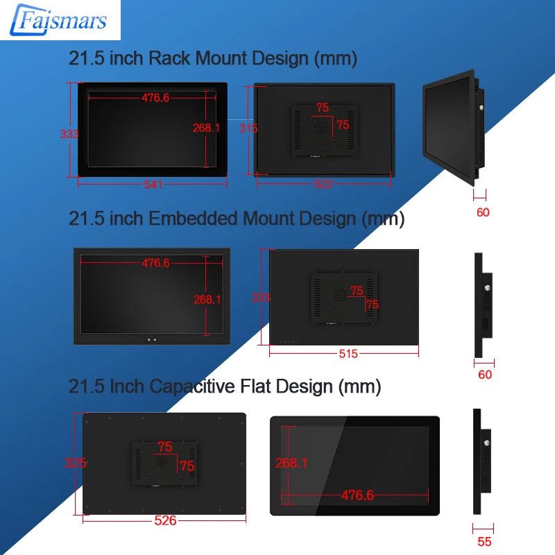 Kaufen 21,5 Inch Touchscreen Industrie Computer Alle In Einem PC I7-4510U Bulit-in Wifi Win7 XP Linux OS Schnallen Embedded Montieren Panel PC