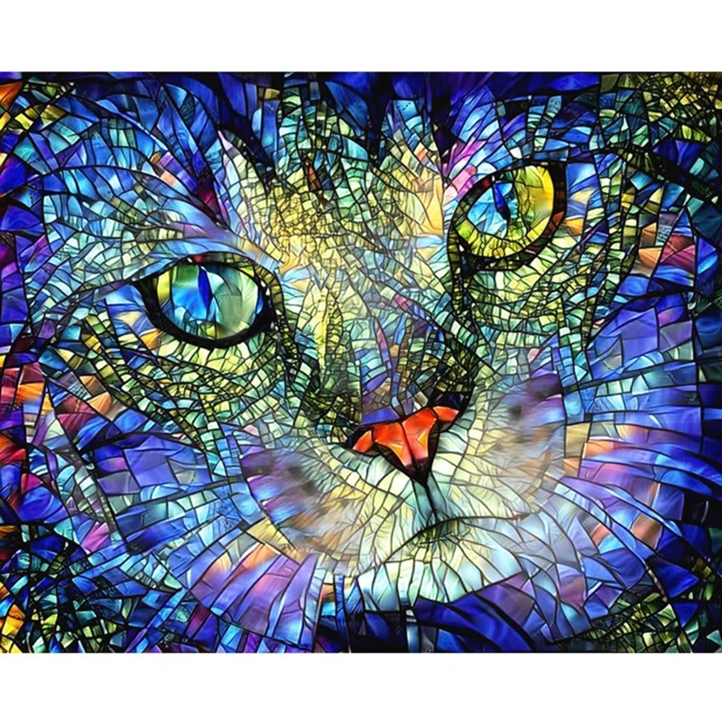 

DIY new 5D Diamond Cross Stitch Color cat square / round diamond embroidery picture DIAMOND art gift