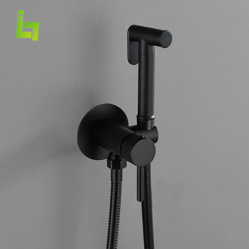 Black Bidet Faucet Shower Tap Cold and Hot  High Pressure  Bathroom All Brass Mixer Easy To Install