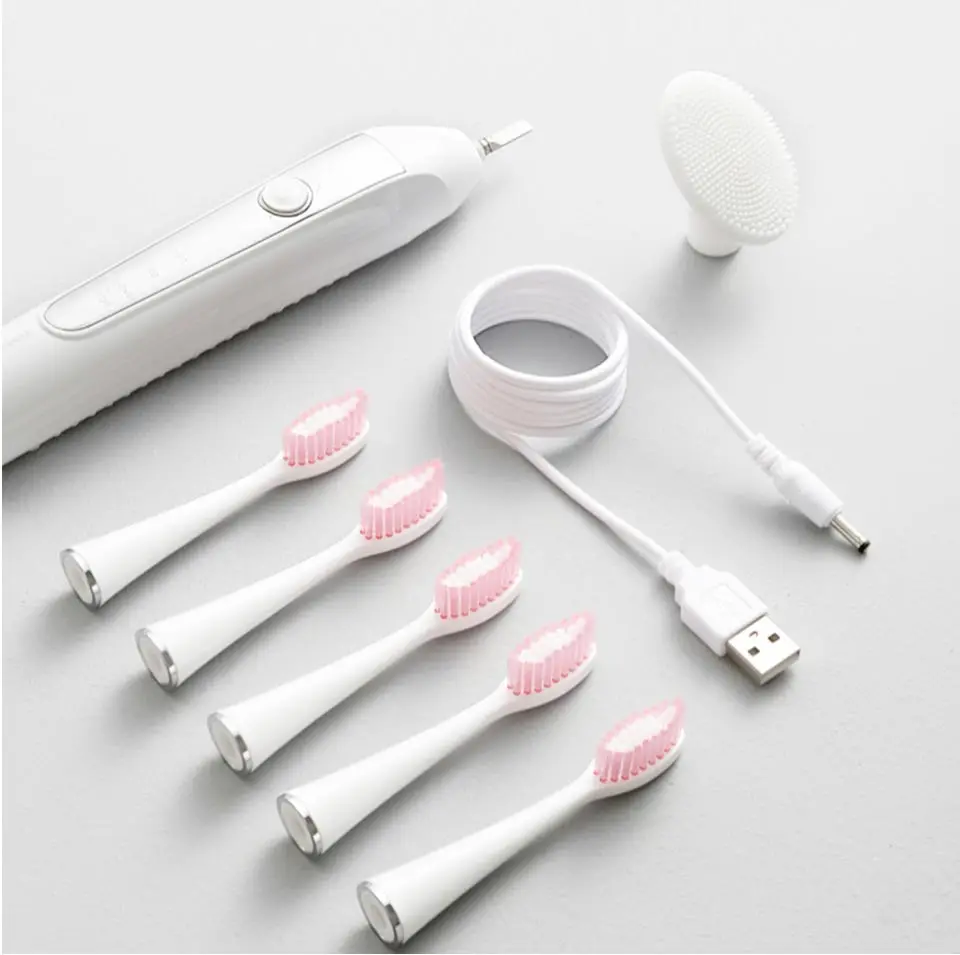 HERE-MEGA электрическая звуковая зубная щетка USB перезаряжаемая электронная автоматическая Очищающая щетка головка ультра звуковая отбеливающая зубная щетка для взрослых