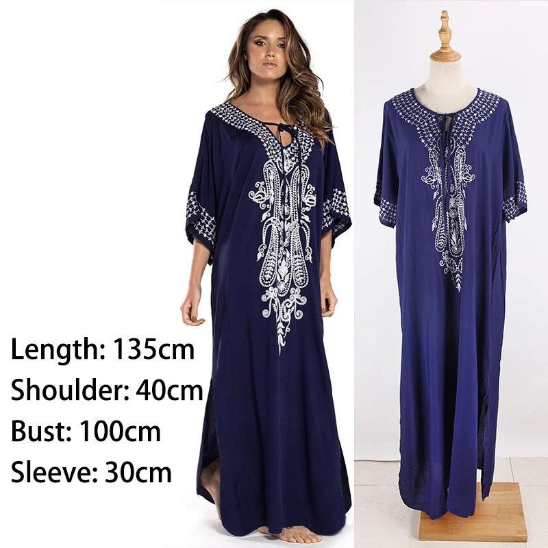 Летнее пляжное длинное платье с вышивкой Fitshinling 2020 винтажные свободные прямые