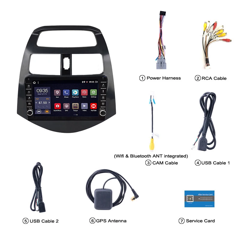 Автомагнитола на Android 9 0 с кнопкой и DVD-плеером для Chevrolet SPARK 2010-2014 система