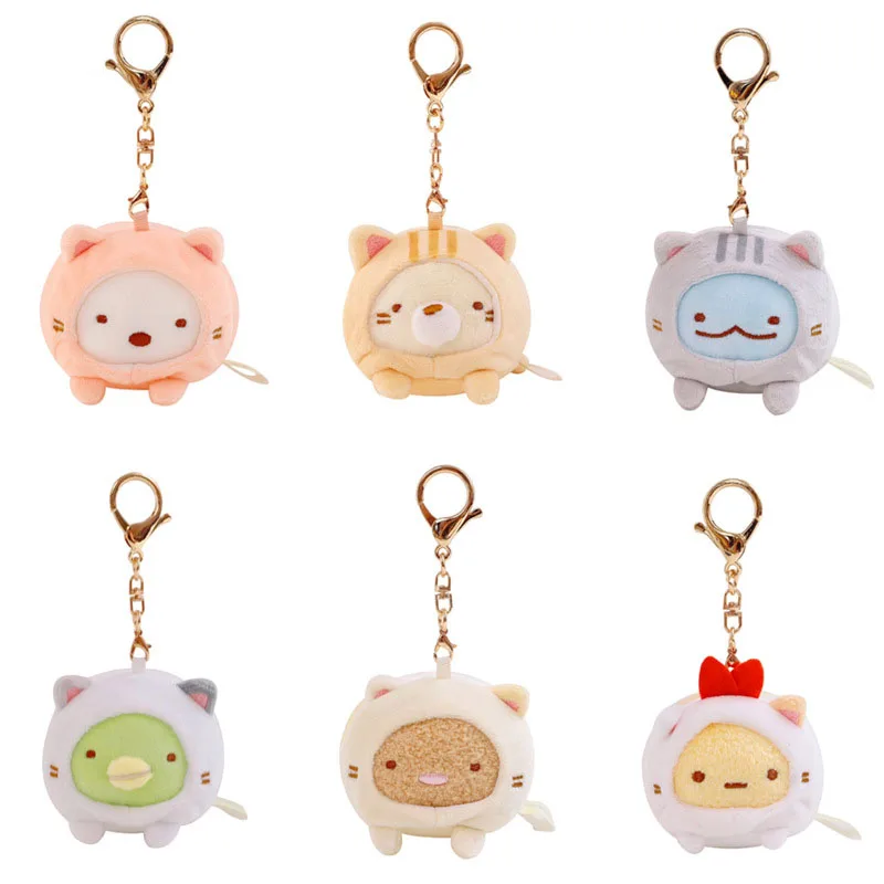 

1 Pcs Kawaii Japan Anime Sumikko Gurashi Plush Doll Became Cat Pendant Bag Keychain Soft Stuffed Plush Toys Girls Kids Gifts