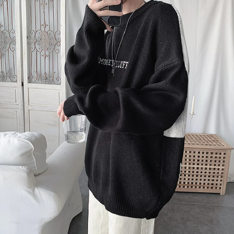 

2021 new autumn and winter men's trend Korean version of wild loose casual sweater cartoon pattern lazy couple ow