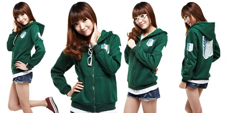 

Japanese Anime shingeki no kyojin Cosplay Costume Attack on Titan Hoodies Cloak Men Women Jacket Coat Jiyuu no Tsubasa Printing